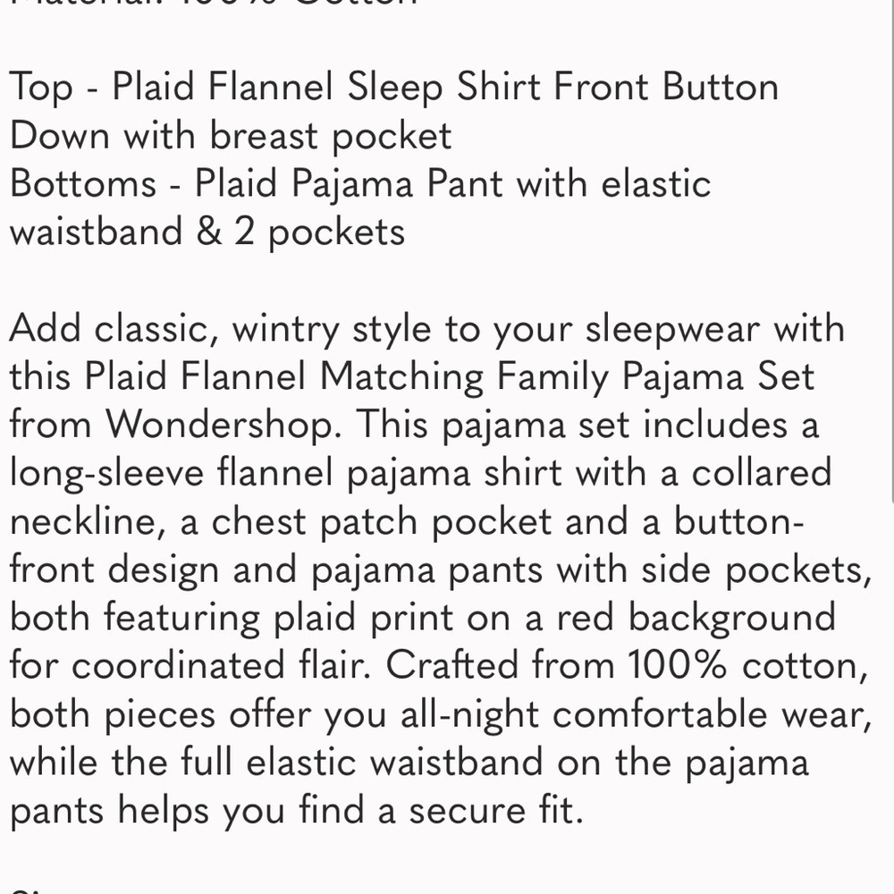 Wondershop Women's Plaid Flannel Matching Family Pajama Set 1X - Picture 3 of 3